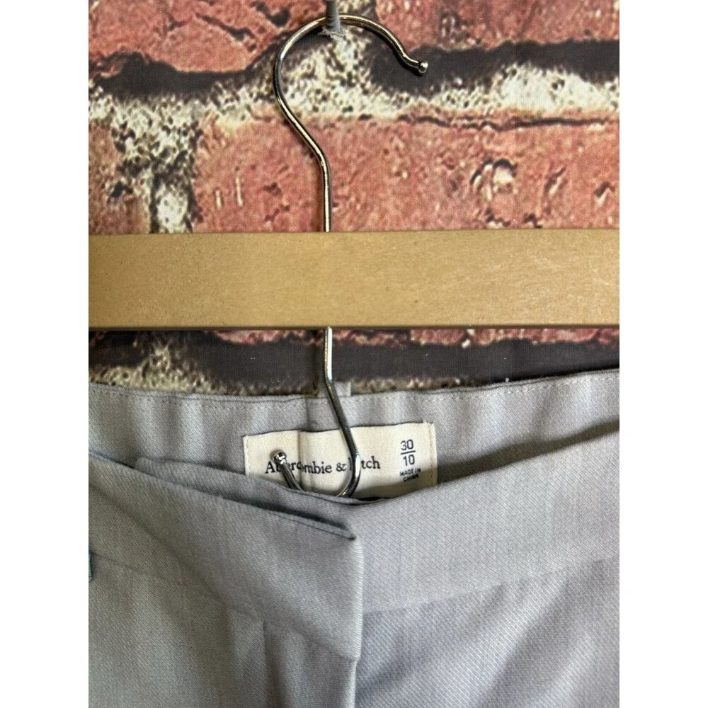 Abercrombie & Fitch Womens Gray Straight Leg Pleated Trouser Pants Size 10 - Picture 3 of 5